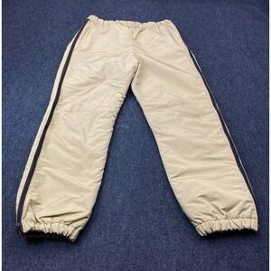 LL Bean Snow Pants Men Medium Tan Vintage Insulated Full Side Zip Made in USA